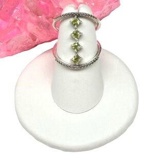 Peridot Ring Size 6 Solid 925 Sterling Silver